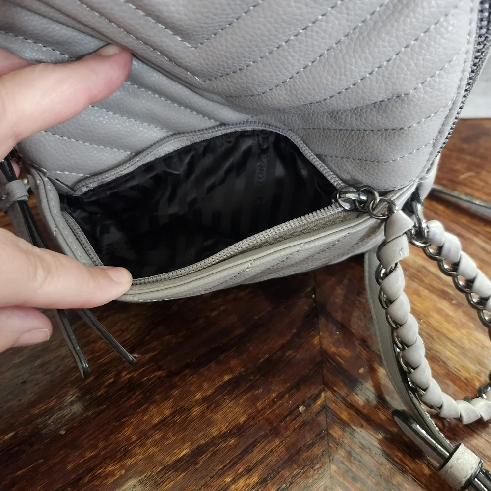 Victoria's Secret Gray Mini Chunky Chain Adjustable Straps Mini Backpack